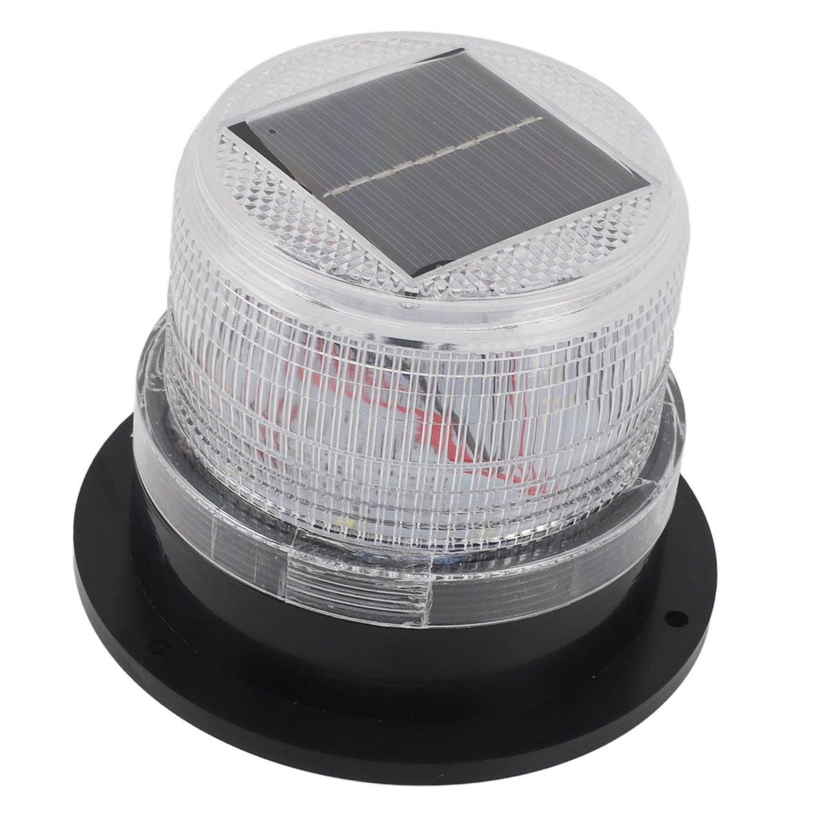 Solar Beacon Light Caution Light 8 LED Dusk to Dawn Sensor 1200mAh Battery Safety Strobe Light for Construction Traffic Red Blue
