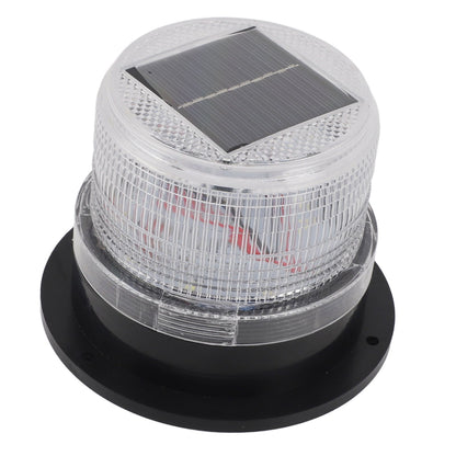 Solar Beacon Light Caution Light 8 LED Dusk to Dawn Sensor 1200mAh Battery Safety Strobe Light for Construction Traffic Red Blue