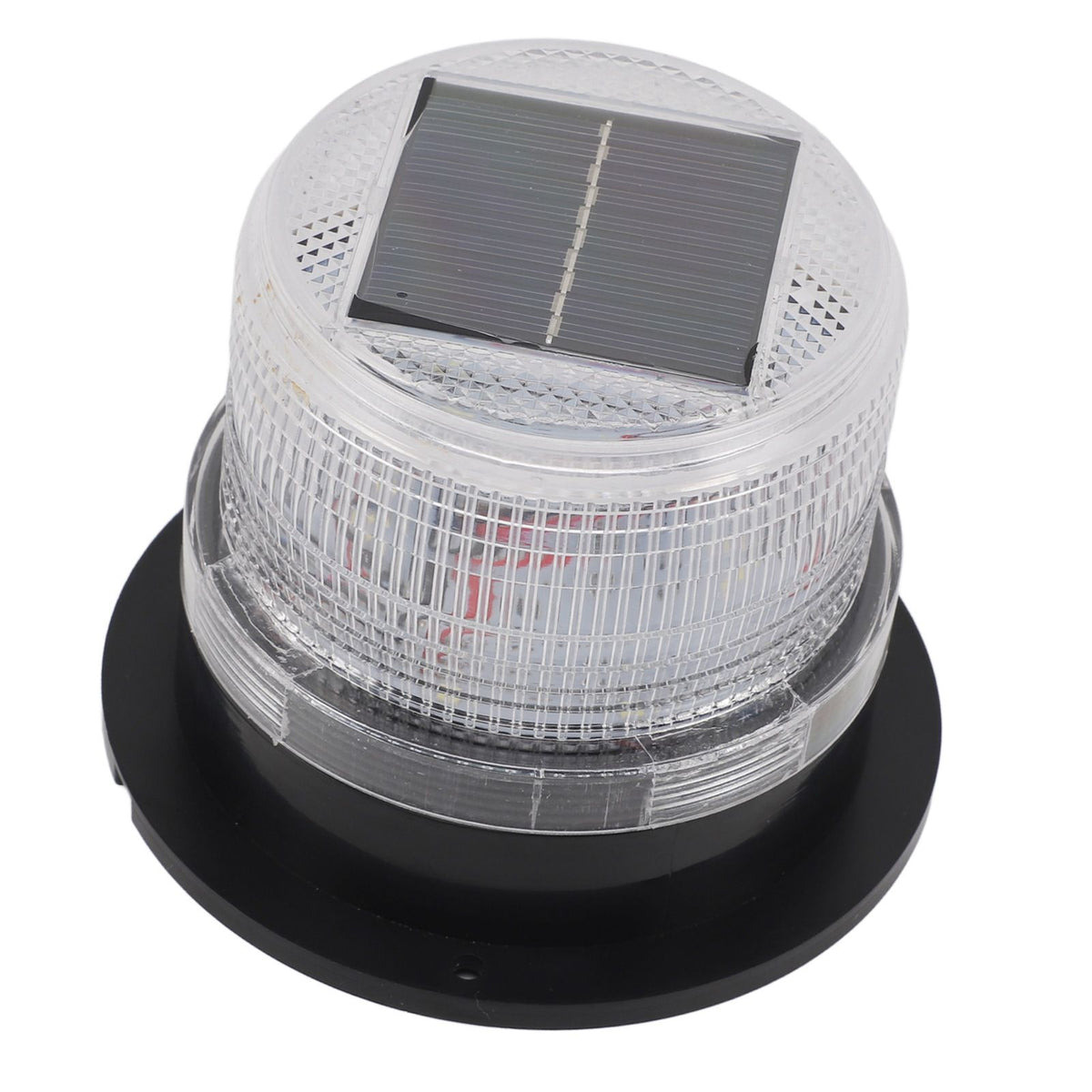 Solar Beacon Light Caution Light 8 LED Dusk to Dawn Sensor 1200mAh Battery Safety Strobe Light for Construction Traffic Red Blue