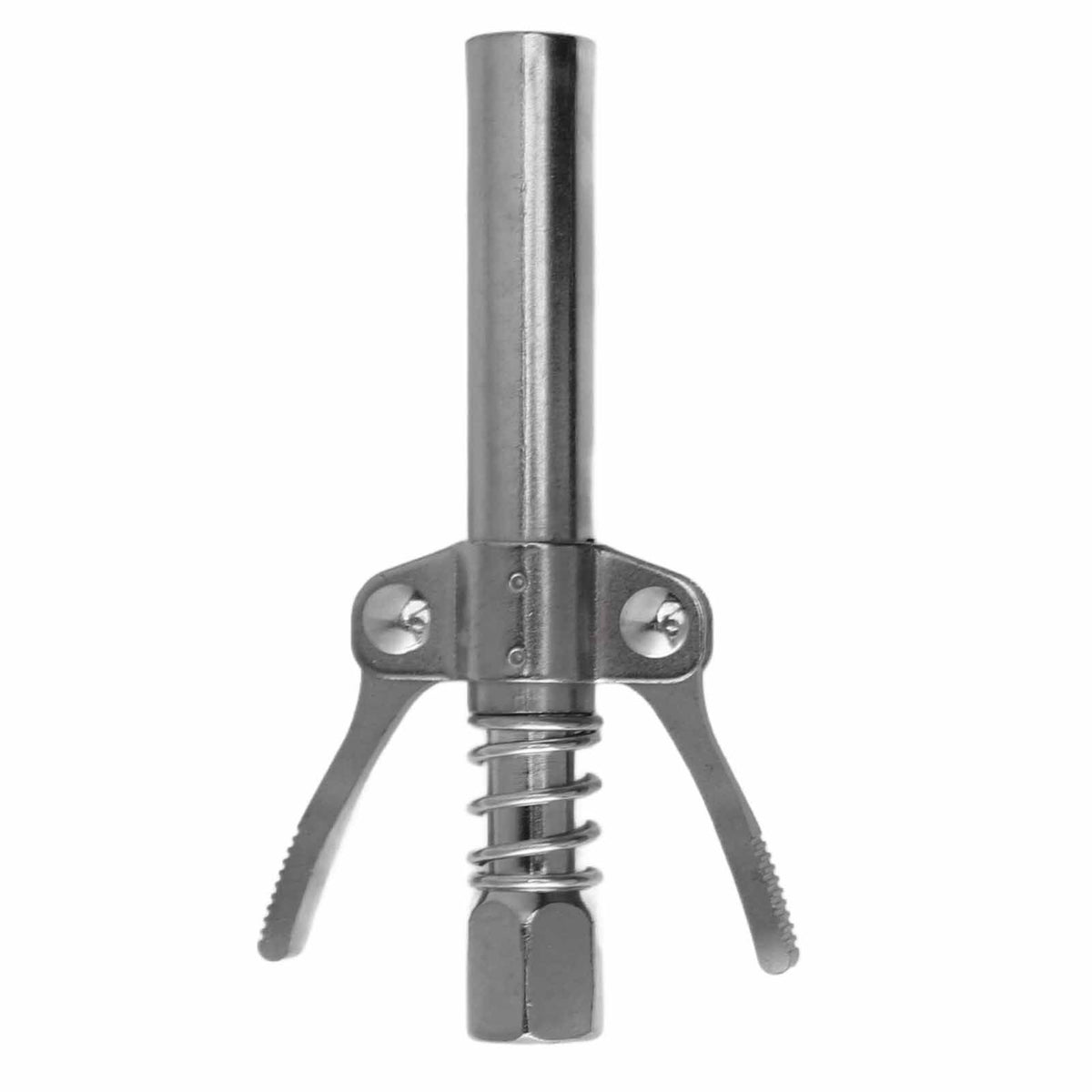 Double Handle Gear Oil Nozzle Lengthened Lock Clamp Type High Pressure Grease Gun Nozzle Silver