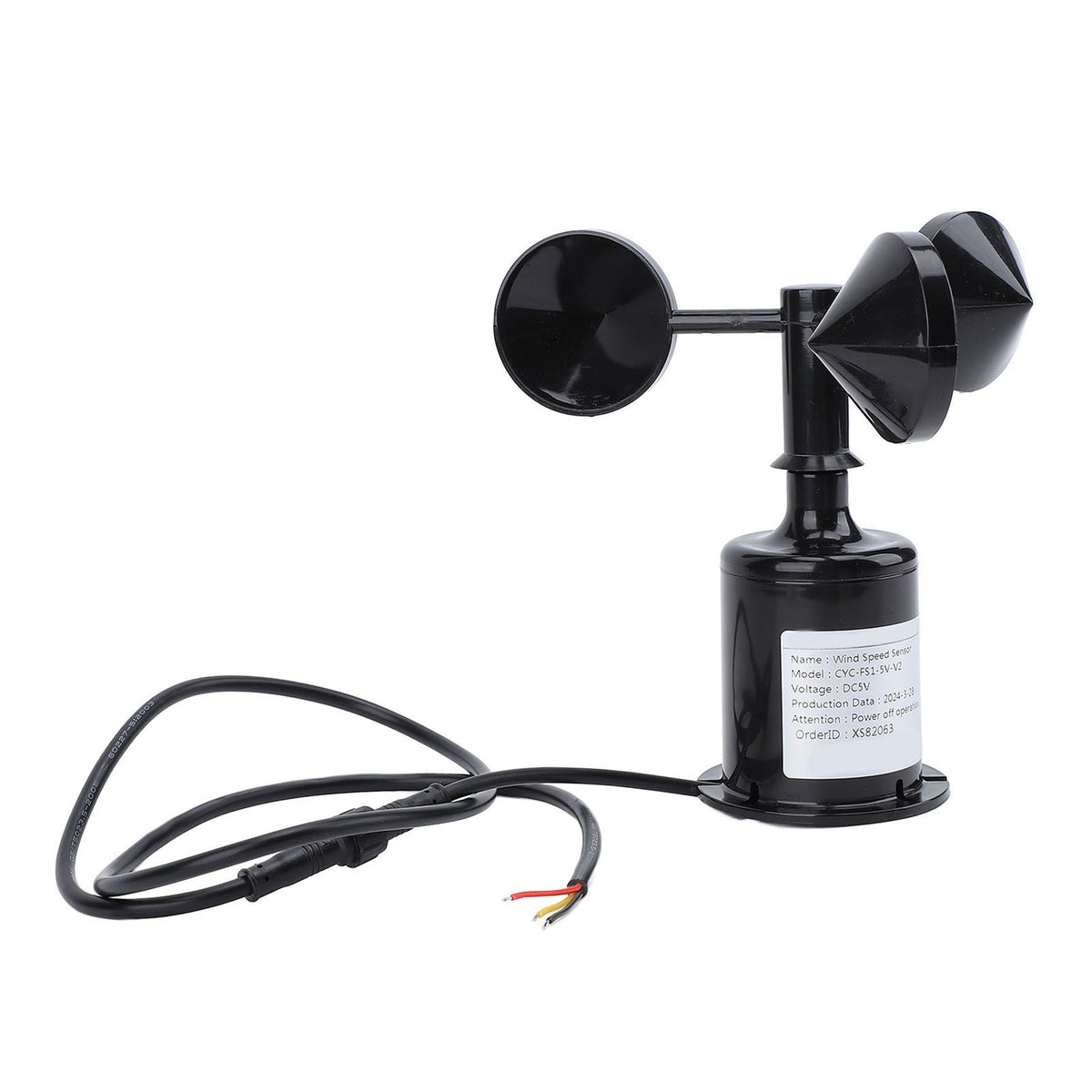 Wind Speed Anemometer High Accuracy 5V Wind Speed Monitoring Sensor Measuring Detector with 2.62ft Extension Cable