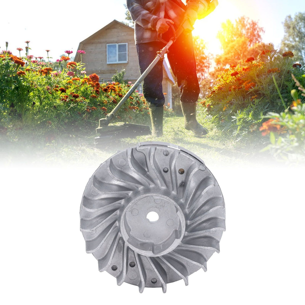 Chainsaw Flywheel Aluminum Alloy Long Lasting Stable Performance Metal Flywheel Assembly for FS120 FS200 FS250 FS300 FS350
