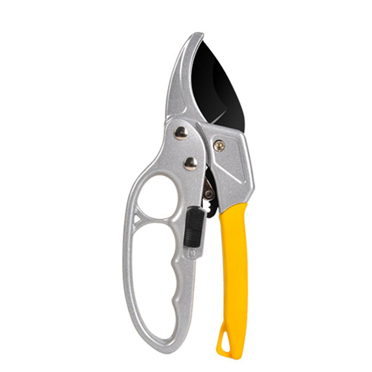Pruning Shears Ergonomic Straight Handle Segmented Garden Pruner Aluminum Alloy Fruit Tree Branch Cutter Yellow