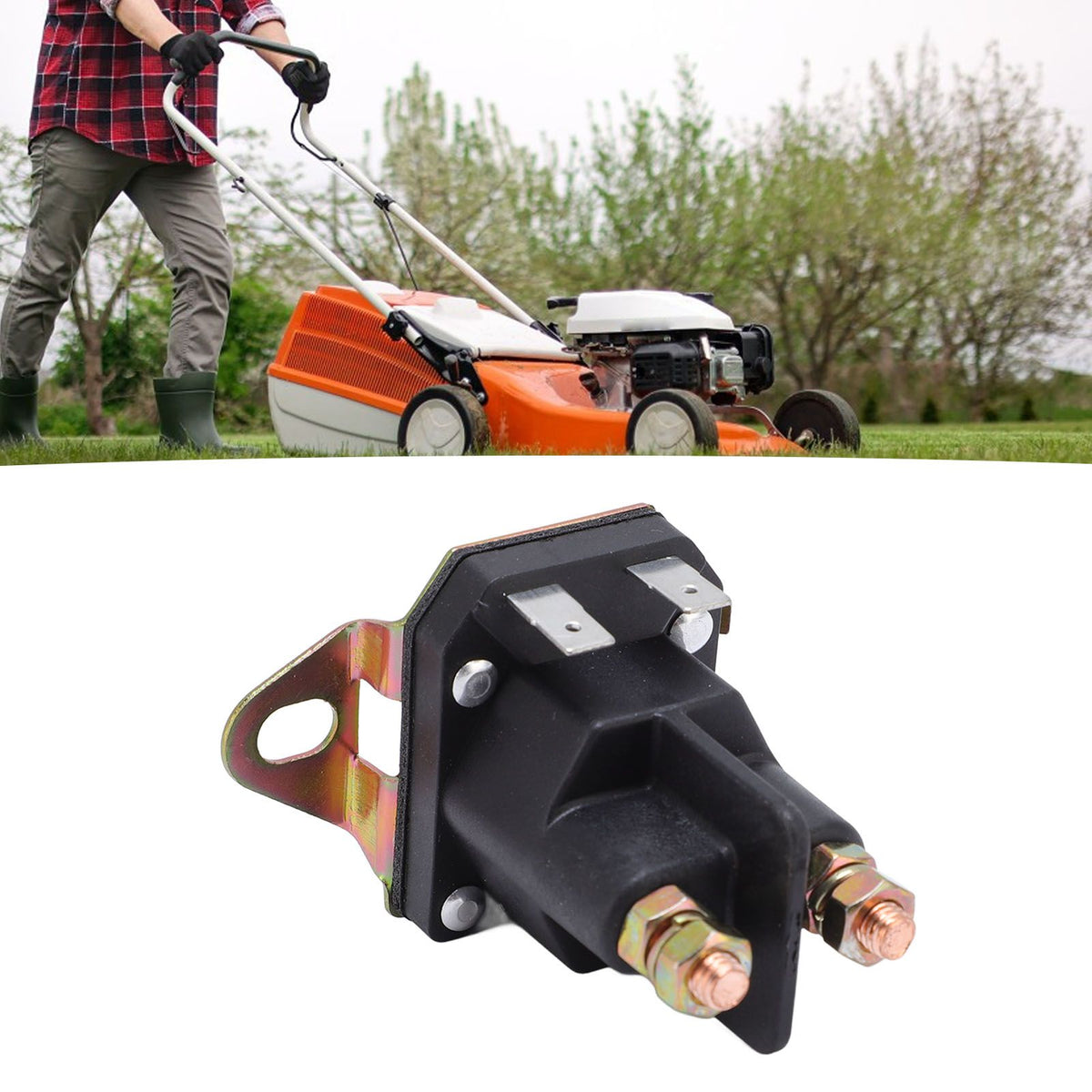 435 325 Starter Solenoid ABS Brass Lawn Mower Tractor Starter Solenoid Replacement for 862 1241 211 12 532192507 582042801 582042802