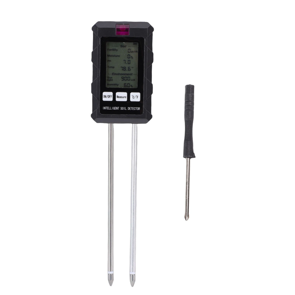 6 in 1 Soil Tester Digital Soil PH Temperature Humidity Fertility Meter for Farming Gardening Plants