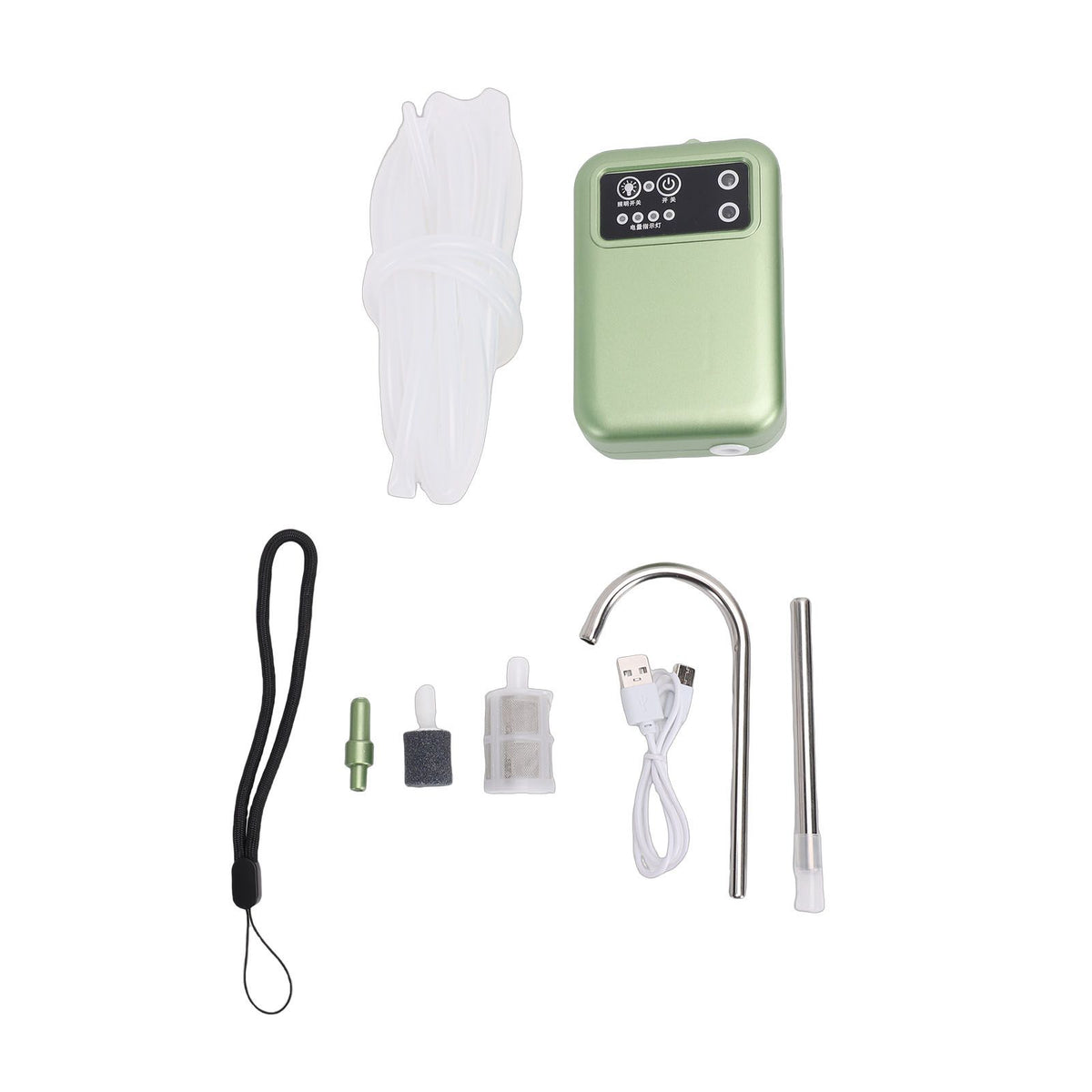 USB Electric Water Oxygen Pump Portable Aquarium Fish Tank Oxygen Pump with Light for Fishing Bait Bucket