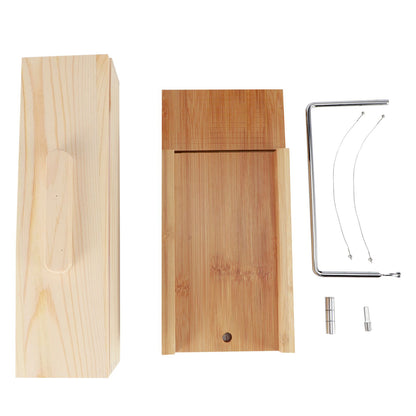 Purple Multifunction DIY Adjustable Hand Made Soap Cutter Mold Wire Cutting Machine(Bamboo BoardMold Box with Lid )