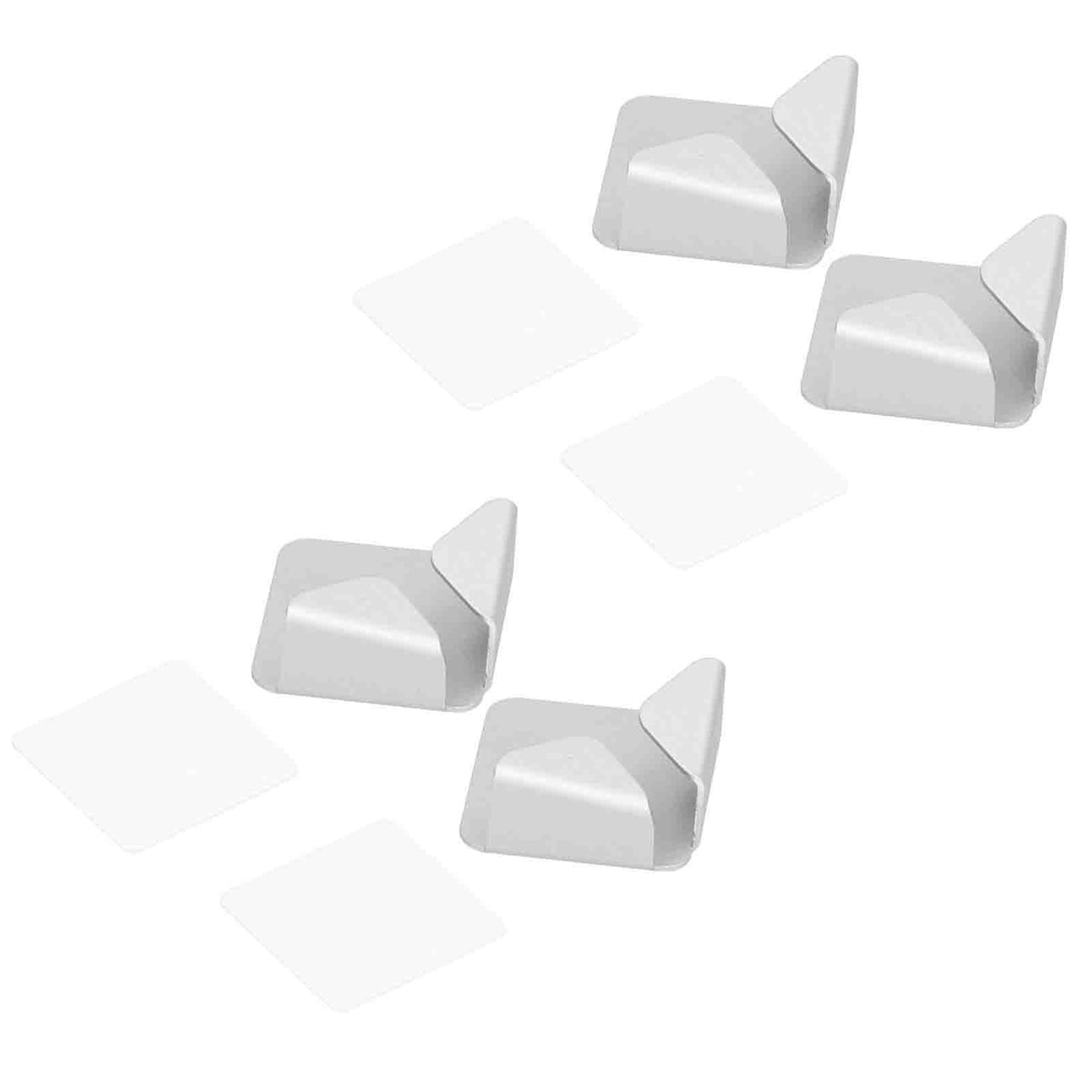 4pcs WallMounted Power Cord Holder NoPunch SelfAdhesive Power Plug Bracket for Home Silver