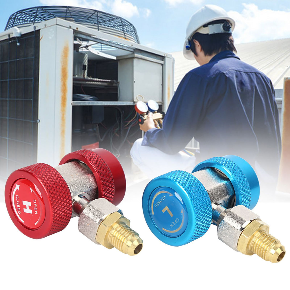 High and Low Pressure Air Conditioning Quick Connector Coupler Adapter Refrigerant Fittings