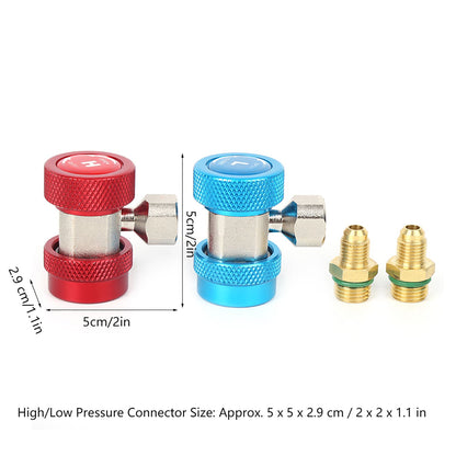 High and Low Pressure Air Conditioning Quick Connector Coupler Adapter Refrigerant Fittings
