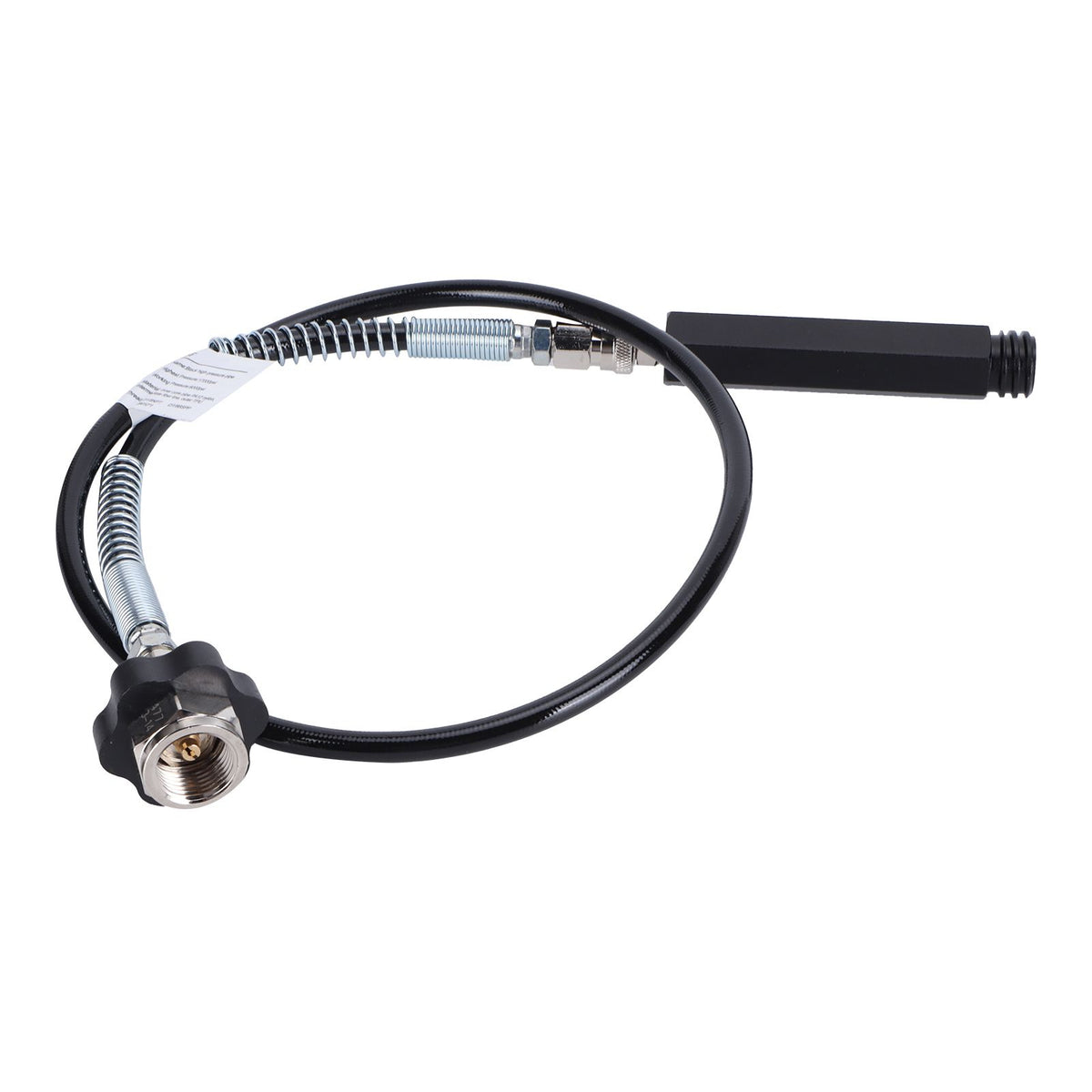 W21.8‑14 CO2 Cylinder Refill Adapter Hose with Spring Tube 36in Soda Accessories Black