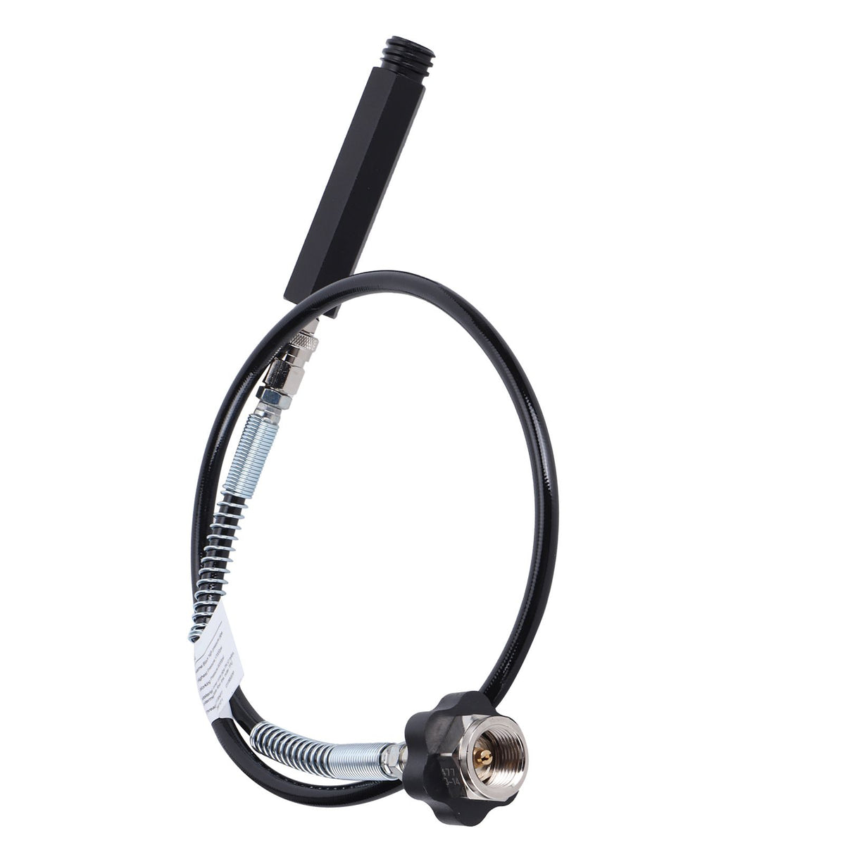 W21.8‑14 CO2 Cylinder Refill Adapter Hose with Spring Tube 36in Soda Accessories Black