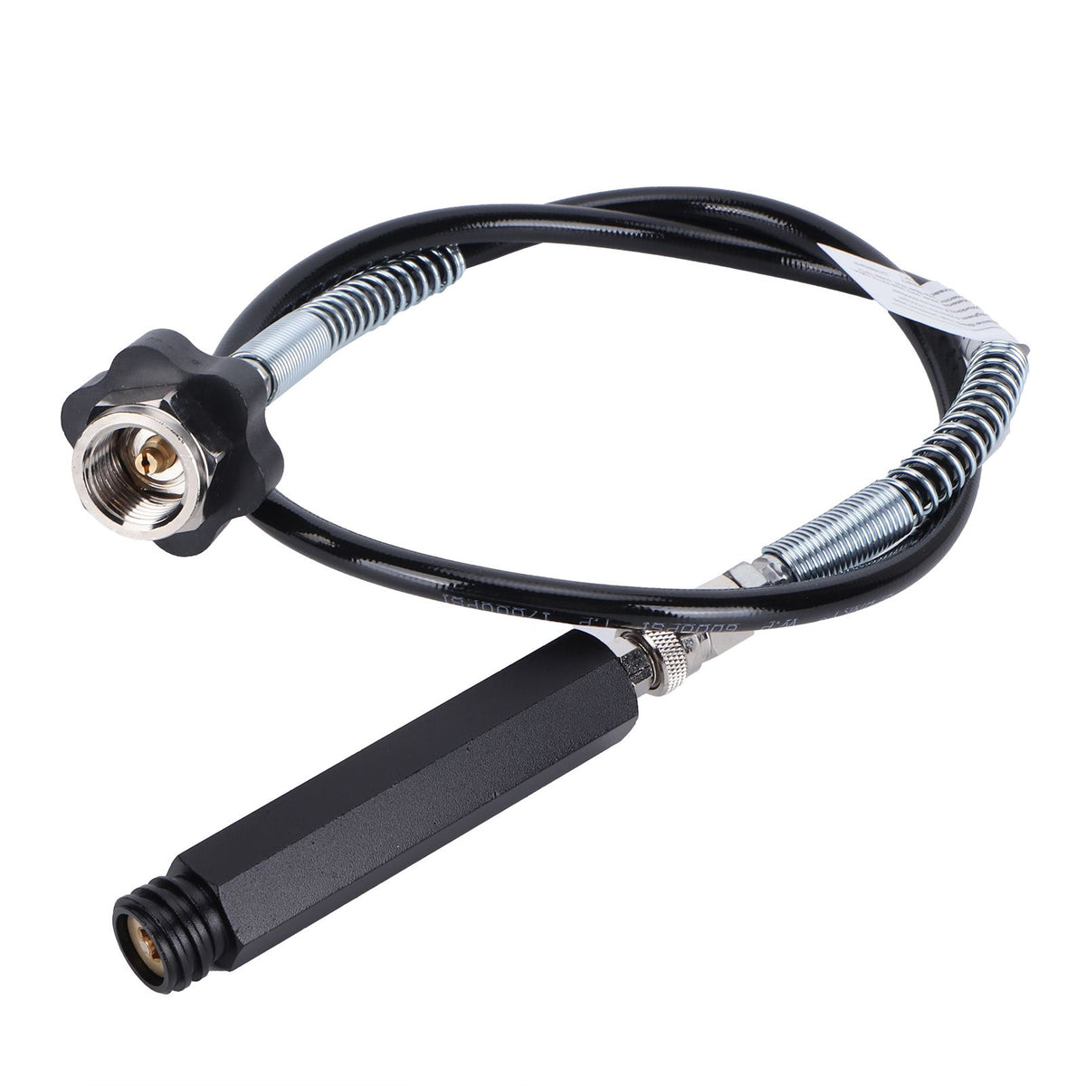 W21.8‑14 CO2 Cylinder Refill Adapter Hose with Spring Tube 36in Soda Accessories Black