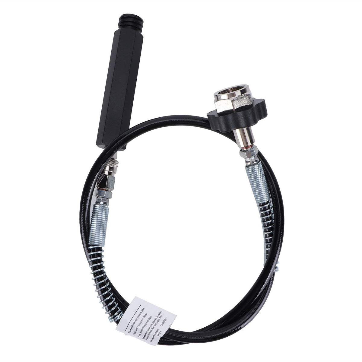 W21.8‑14 CO2 Cylinder Refill Adapter Hose with Spring Tube 36in Soda Accessories Black