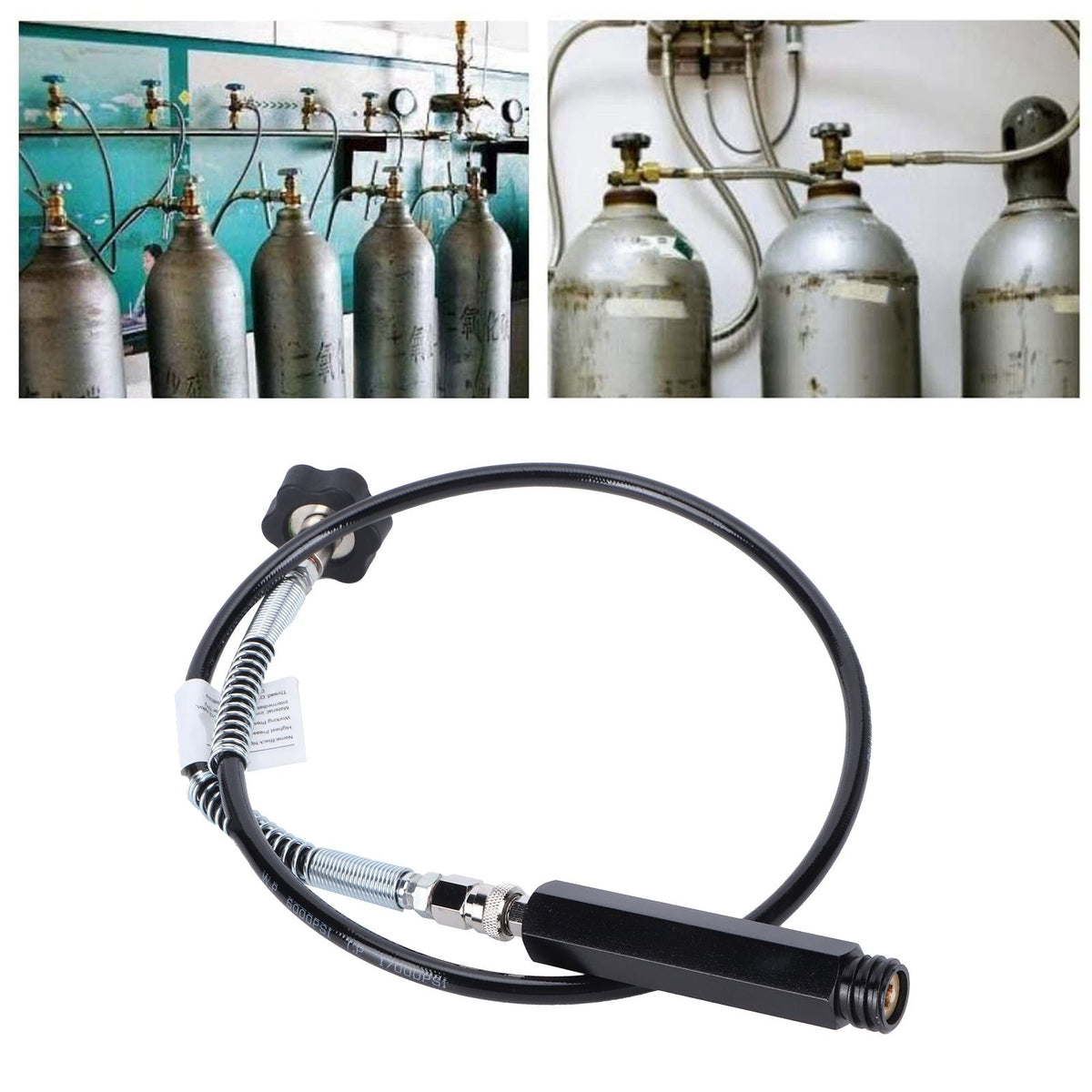 CGA320 TR21‑4 36in Black Soda Hose Adapter Set Stable Performance Sturdy Construction