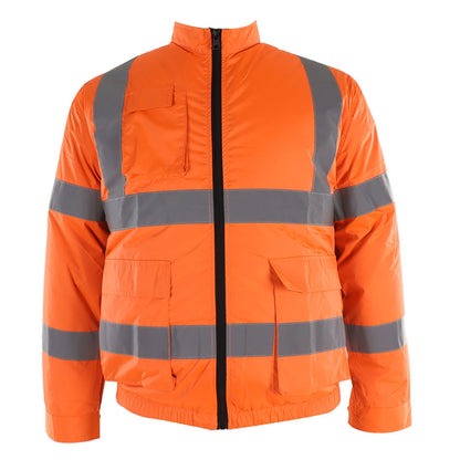 Cordless Fan Jacket Reflective Summer Cooling Fan Clothes Refrigeration Sun Protection Work Clothes Long Sleeve White Fan XL Fluorescent Orange