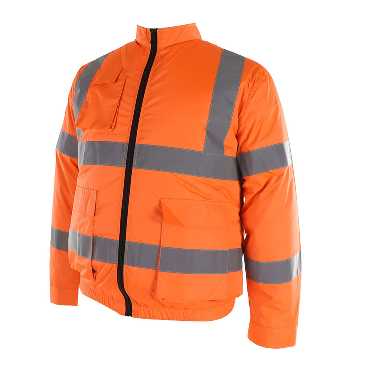 Cordless Fan Jacket Reflective Summer Cooling Fan Clothes Refrigeration Sun Protection Work Clothes Long Sleeve White Fan XL Fluorescent Orange