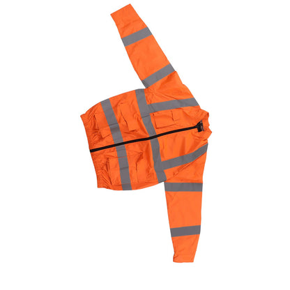 Cordless Fan Jacket Reflective Summer Cooling Fan Clothes Refrigeration Sun Protection Work Clothes Long Sleeve White Fan XL Fluorescent Orange