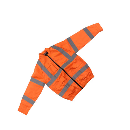 Cordless Fan Jacket Reflective Summer Cooling Fan Clothes Refrigeration Sun Protection Work Clothes Long Sleeve White Fan XL Fluorescent Orange
