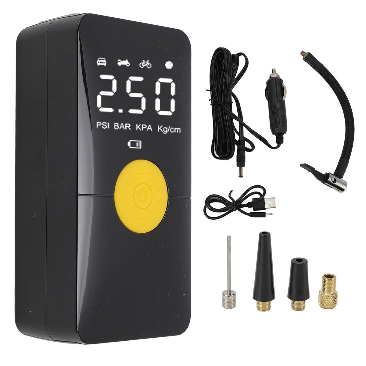 Tire Inflator Portable Air Compressor 120W 150PSI 4000mAh Cordless Air Pump with Pressure Gauge for Car Motorcycle Inflatable Bed