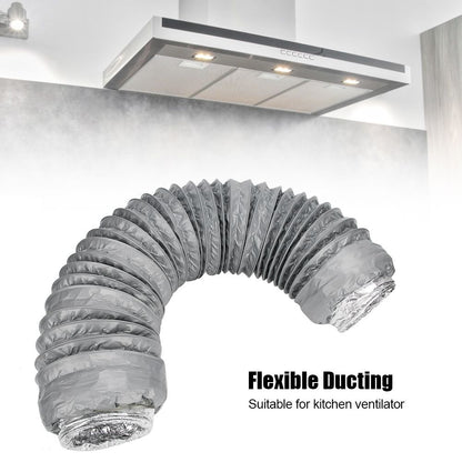 1m Aluminum Foil Flexible Ducting Exhaust Hose Kitchen Ventilation Insulation Noise Reduction