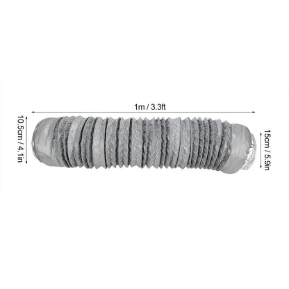 1m Aluminum Foil Flexible Ducting Exhaust Hose Kitchen Ventilation Insulation Noise Reduction