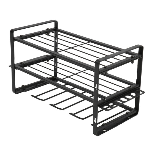 Drill Organizer Black Drill Holder 150lb Load Bearing Wall Mount Tool Rack with Full Accessories for Garage Workshop