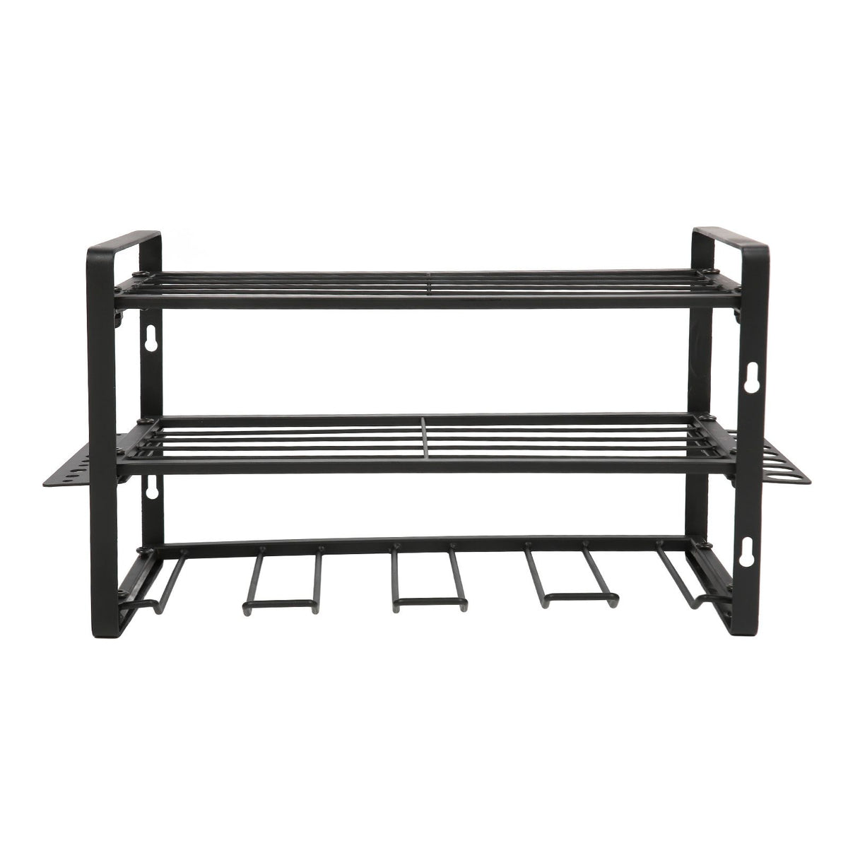 Drill Organizer Black Drill Holder 150lb Load Bearing Wall Mount Tool Rack with Full Accessories for Garage Workshop