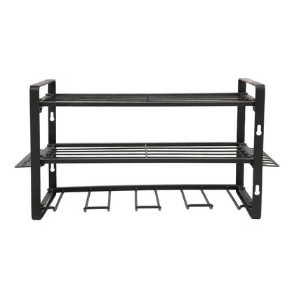 Drill Organizer Black Drill Holder 150lb Load Bearing Wall Mount Tool Rack with Full Accessories for Garage Workshop