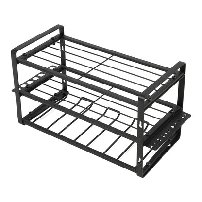 Drill Organizer Black Drill Holder 150lb Load Bearing Wall Mount Tool Rack with Full Accessories for Garage Workshop