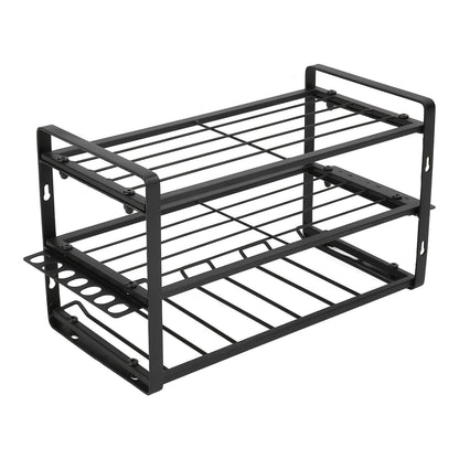 Drill Organizer Black Drill Holder 150lb Load Bearing Wall Mount Tool Rack with Full Accessories for Garage Workshop