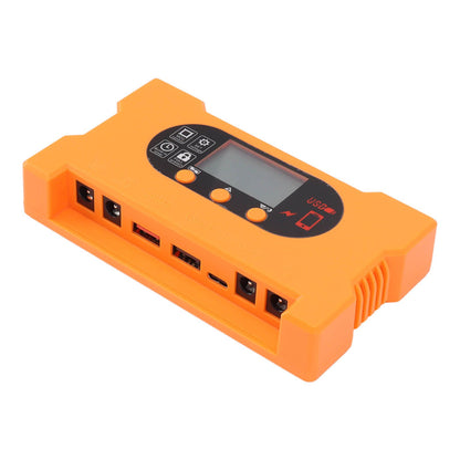 Solar Charge Controller 12V 24V Dual USB Type C Fast Charging Solar Panel Battery Regulator with LCD Display 20A
