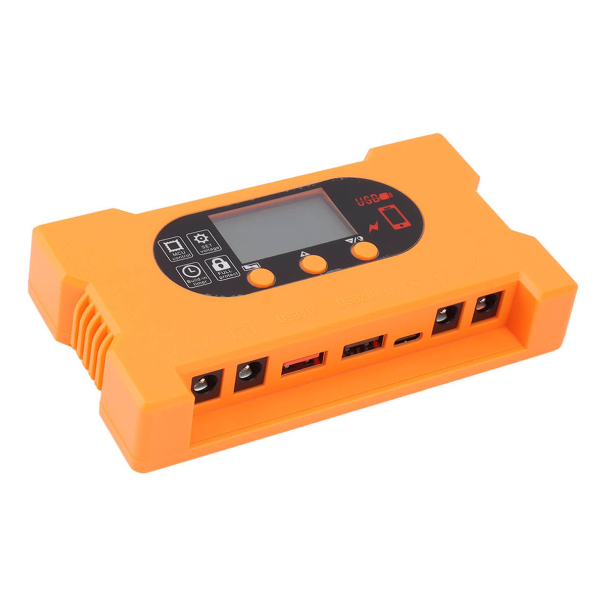 Solar Charge Controller 12V 24V Dual USB Type C Fast Charging Solar Panel Battery Regulator with LCD Display 20A