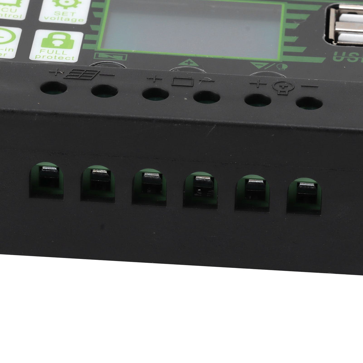 Solar Charge Controller LCD Display Dual USB Port PWM Charging ABS 5V Solar Panel Regulator for Solar Panels 80A