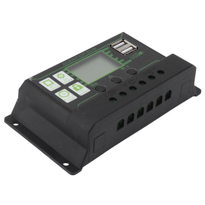 Solar Charge Controller LCD Display Dual USB Port PWM Charging ABS 5V Solar Panel Regulator for Solar Panels 80A