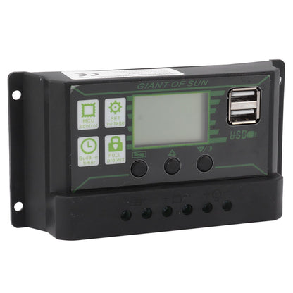 Solar Charge Controller LCD Display Dual USB Port PWM Charging ABS 5V Solar Panel Regulator for Solar Panels 80A