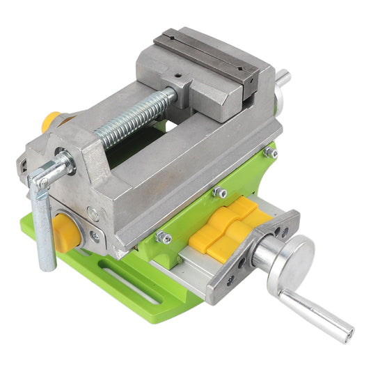 3 Inch Drill Press Vise 2 Way Movement Aluminum Alloy Cross Sliding Flat Vise for Bench Drilling Variable Milling