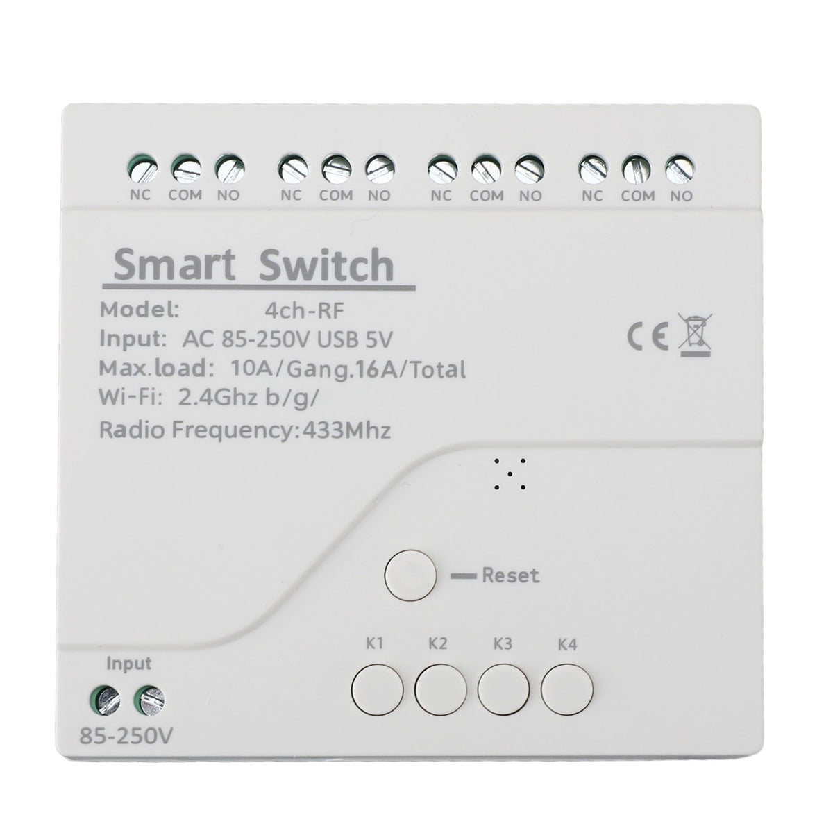 3500W 433mhz 4 Channel Intelligent Switch Timing Inching Interlock Remote Control Module Wireless Relay Switch 85V‑250V
