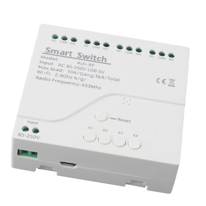 3500W 433mhz 4 Channel Intelligent Switch Timing Inching Interlock Remote Control Module Wireless Relay Switch 85V‑250V