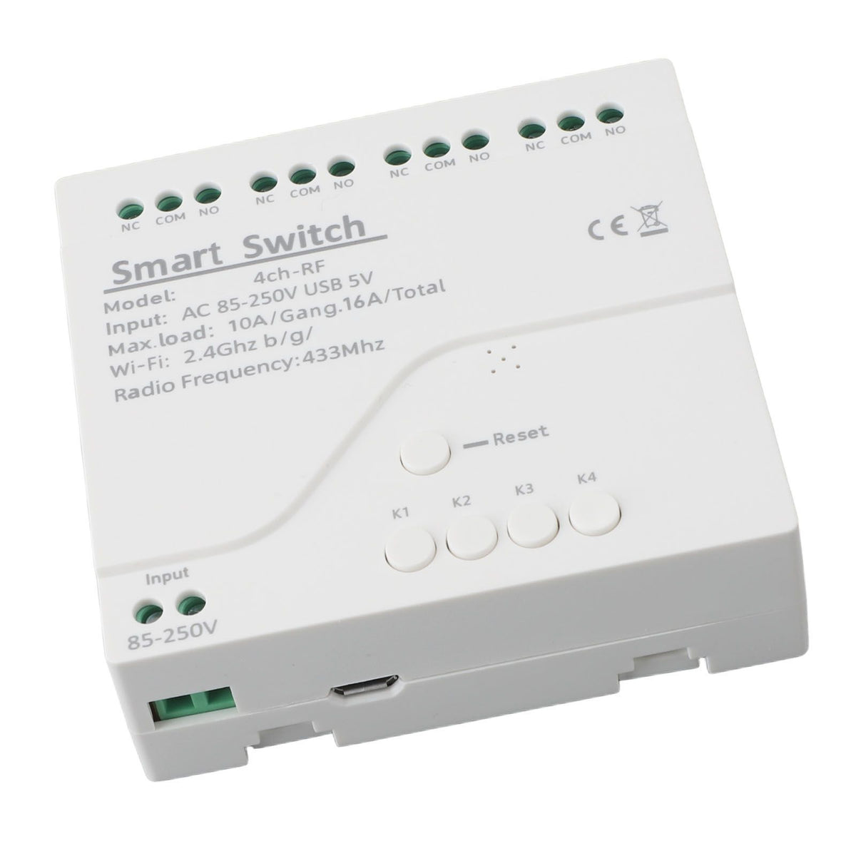 3500W 433mhz 4 Channel Intelligent Switch Timing Inching Interlock Remote Control Module Wireless Relay Switch 85V‑250V