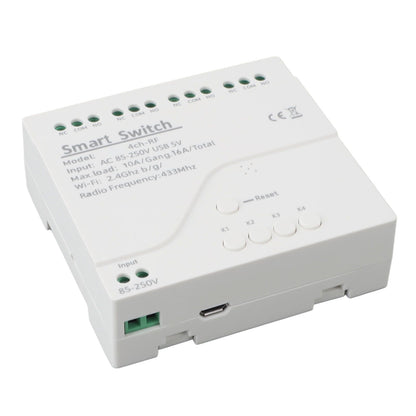 3500W 433mhz 4 Channel Intelligent Switch Timing Inching Interlock Remote Control Module Wireless Relay Switch 85V‑250V