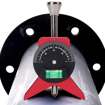 Pipe Center Finder Y Shaped Magnetic Pipe Marker Centering Head Tool with Adjustable Scale Bubble Level Protractor for Professionals