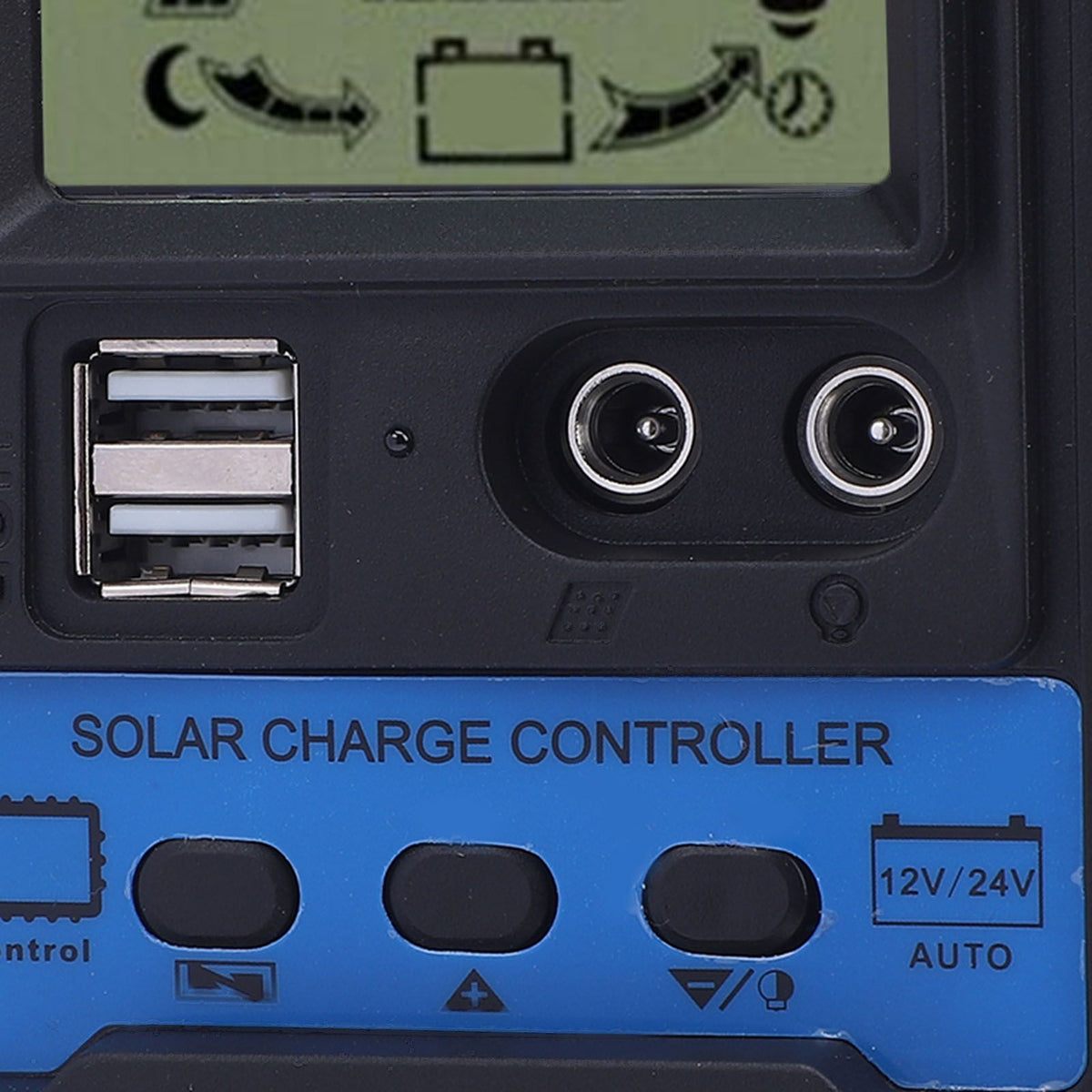 12V 24V PWM Solar Charge Controller LCD Display Double USB Output Stable Performance Solar Controller for Phone Tablet 100A