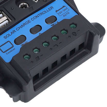 12V 24V PWM Solar Charge Controller LCD Display Double USB Output Stable Performance Solar Controller for Phone Tablet 100A