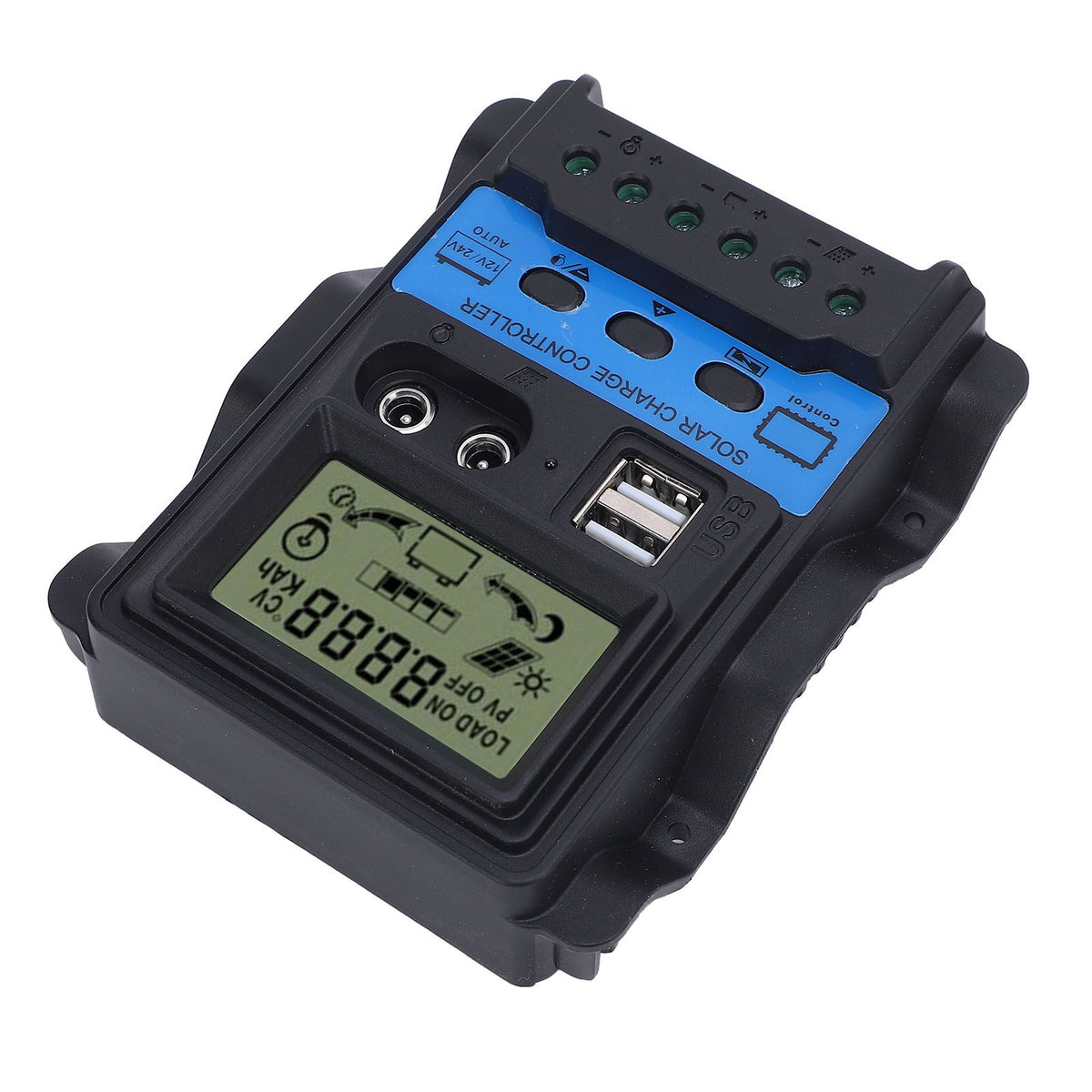 12V 24V PWM Solar Charge Controller LCD Display Double USB Output Stable Performance Solar Controller for Phone Tablet 100A