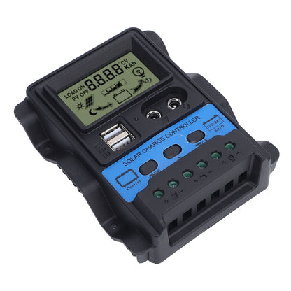 12V 24V PWM Solar Charge Controller LCD Display Double USB Output Stable Performance Solar Controller for Phone Tablet 100A