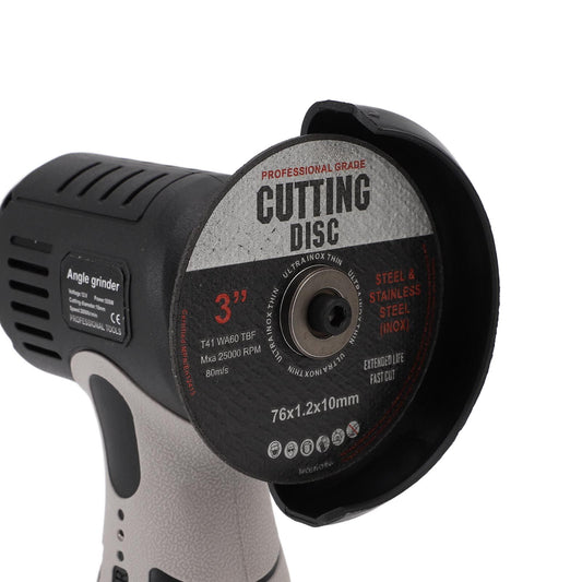 Cordless Angle Grinder with 2pcs 12V 1500mAh Batteries 19500rpm Electric Angle Grinding Tool for Polishing Cutting