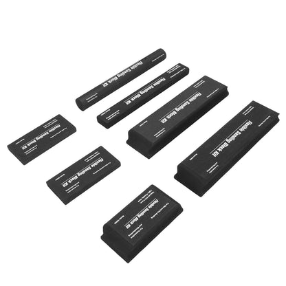 7Pcs Black Flexible EVA Sanding Block Kit Dry Wet Sanding Block Set with 7Pcs Sanding Paper for Automotive Refinishing Woodworking Projects