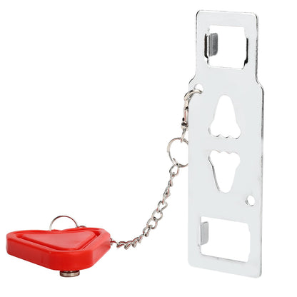 Travel Door Lock Portable AntiTheft Safety Lock Stopper for Hotel Travel Accommodation Red