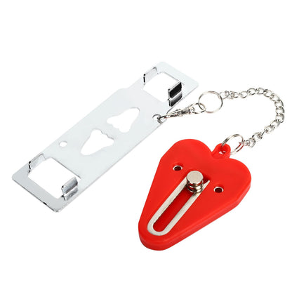 Travel Door Lock Portable AntiTheft Safety Lock Stopper for Hotel Travel Accommodation Red